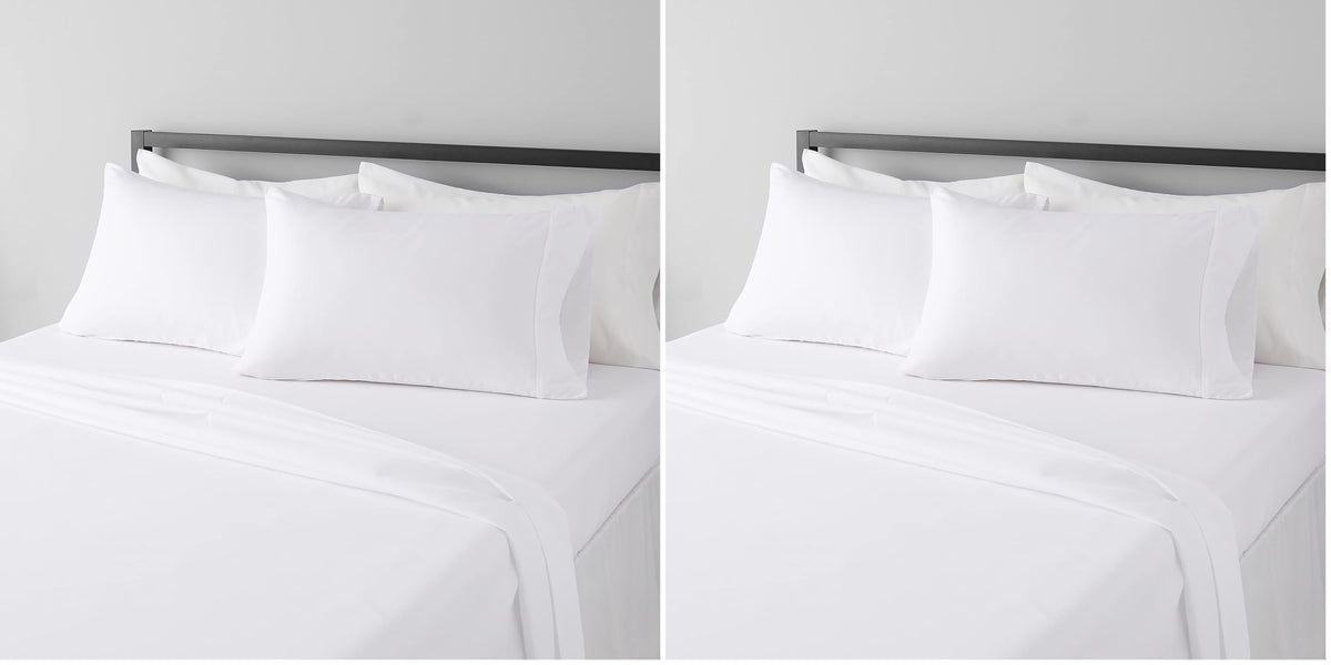 Amazon Basics Lightweight Super Soft Easy Care Wrinkle Free Microfiber 3 Piece Bed Sheet Set with 14-Inch Deep Pockets, Twin, Navy Blue, Solid, Kids, Men & Women Bedding