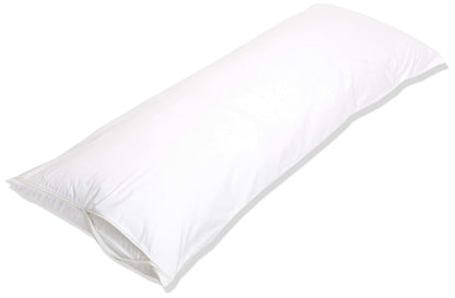 Amazon Basics Queen Pillow Protector with Zipper, 100% Cotton Hypoallergenic, Machine Washable, White, 31 x 21 Inches, Pillows Not Included