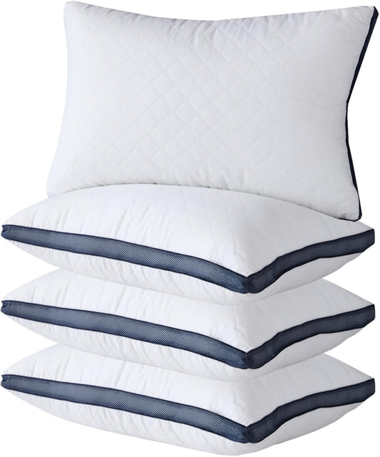 Meoflaw Gusseted Queen Size Bed Pillows Set of 4, Luxury Hotel Pillows
