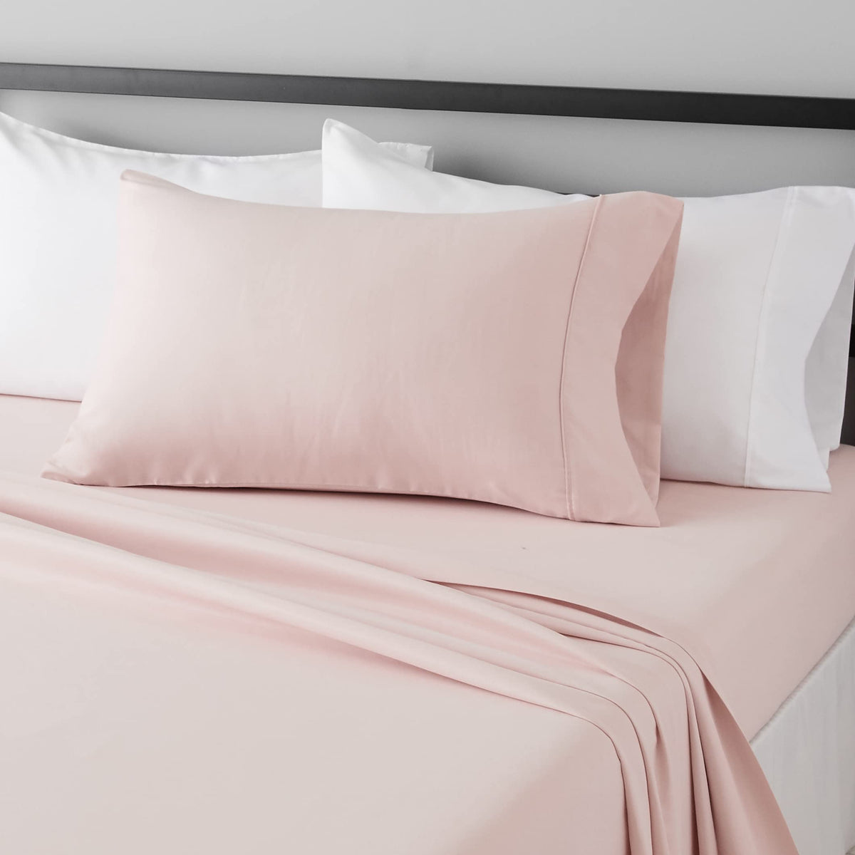Amazon Basics Lightweight Super Soft Easy Care Wrinkle Free Microfiber 3 Piece Bed Sheet Set with 14-Inch Deep Pockets, Twin, Navy Blue, Solid, Kids, Men & Women Bedding