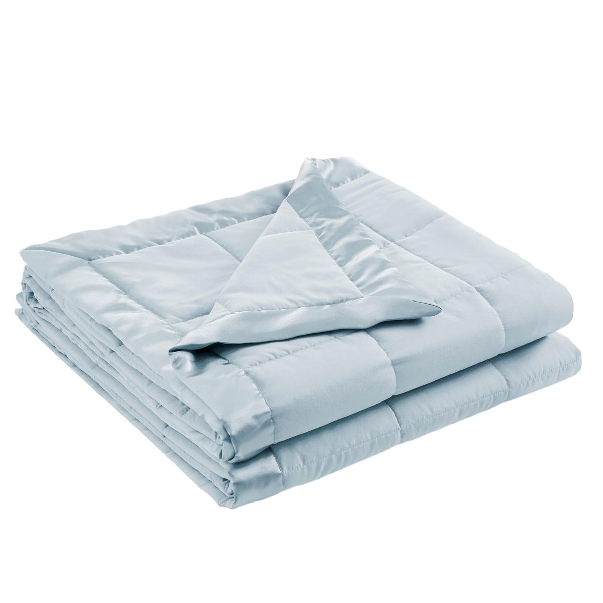 Madison Park Down Alternative Queen Blanket for Bed, Satin Trim, Blue
