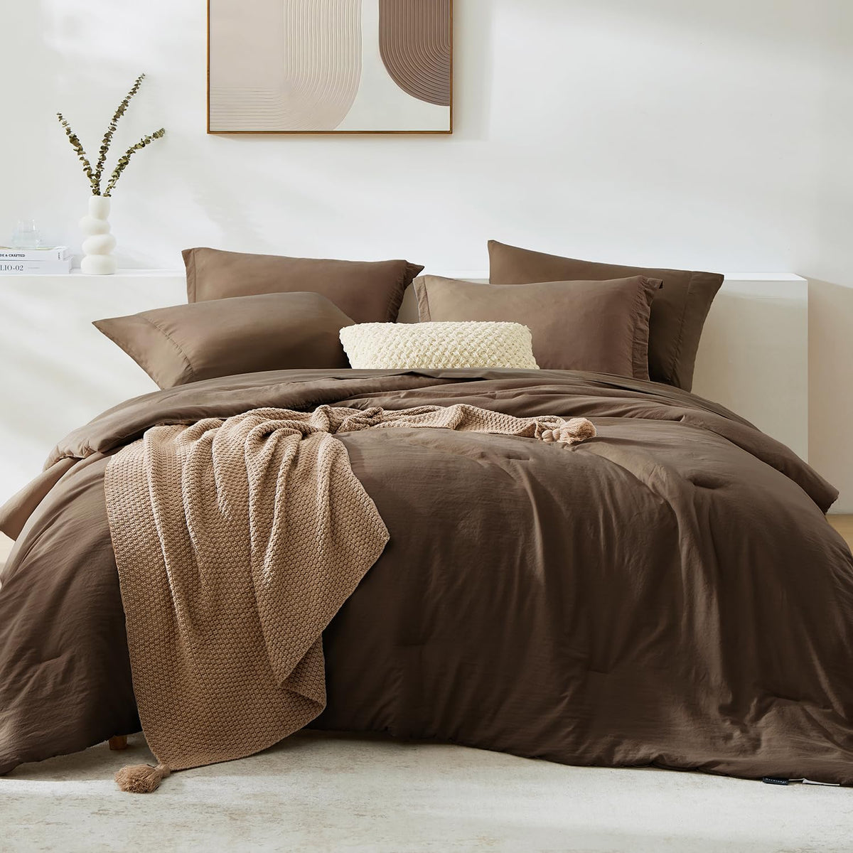 Full Size Comforter Sets-7 Pieces Ultra Soft Bed in a Bag Full Bedding Sets
