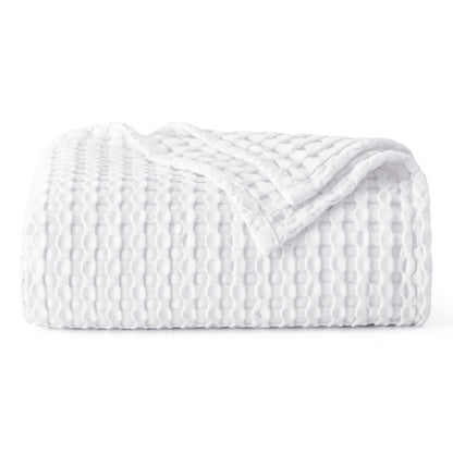Bedsure Cooling Waffle Blanket for Hot Sleepers, Ivory, Queen, 90"x90"