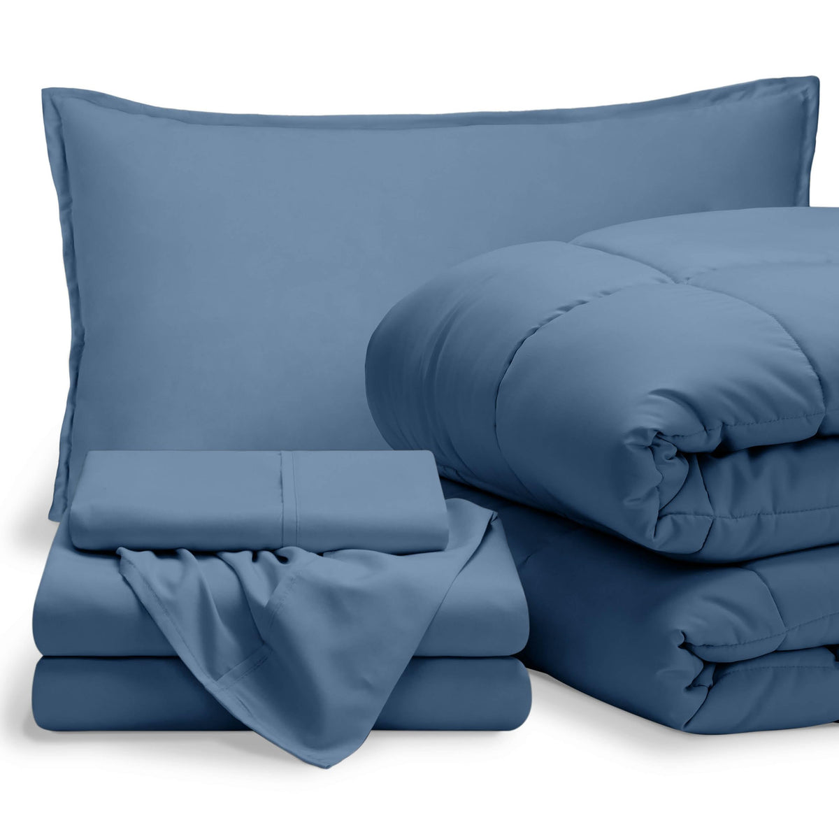 Bare Home Bed-in-A-Bag 5 Piece Set (Twin XL, Grey/Light Grey)
