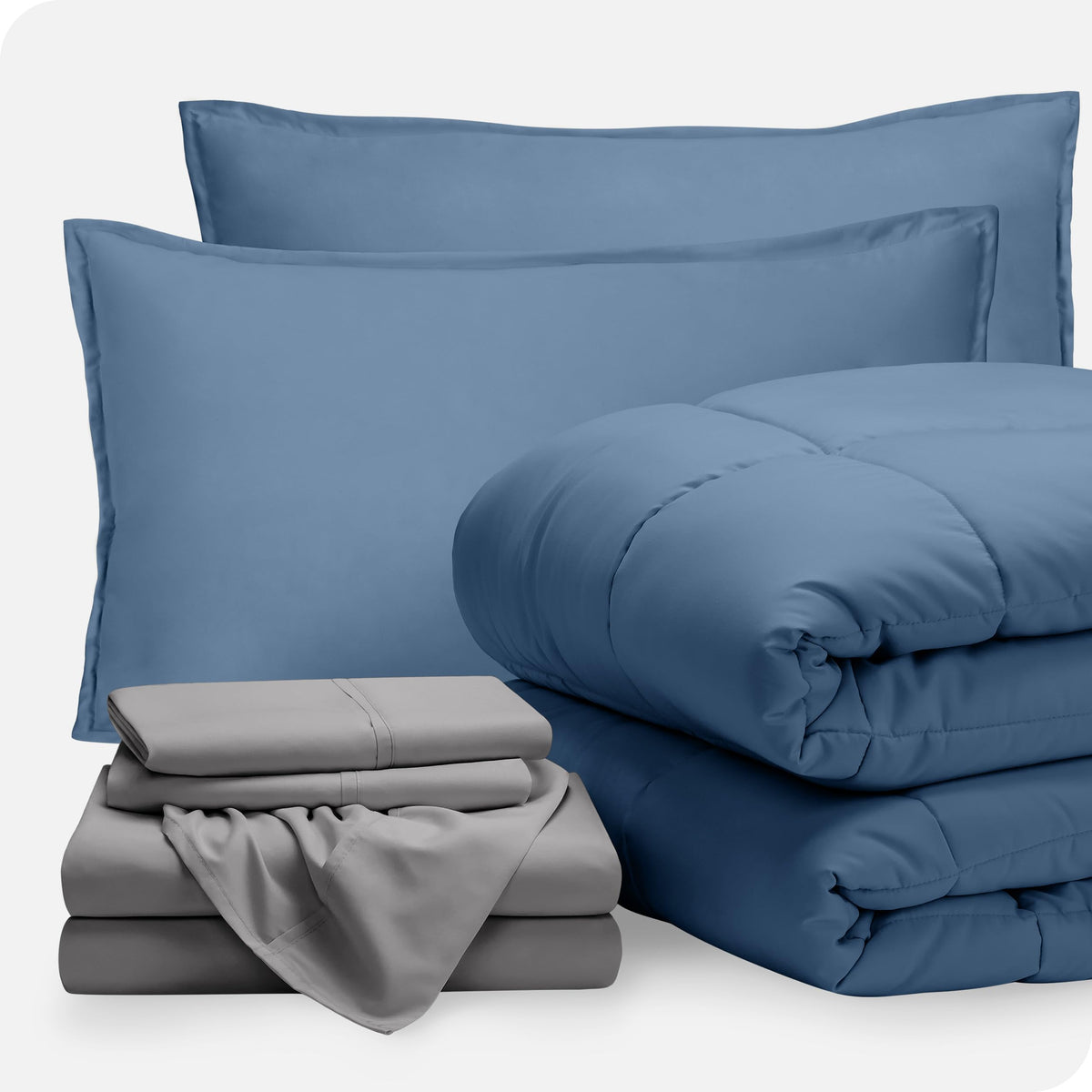 Bare Home Bed-in-A-Bag 5 Piece Set (Twin XL, Grey/Light Grey)