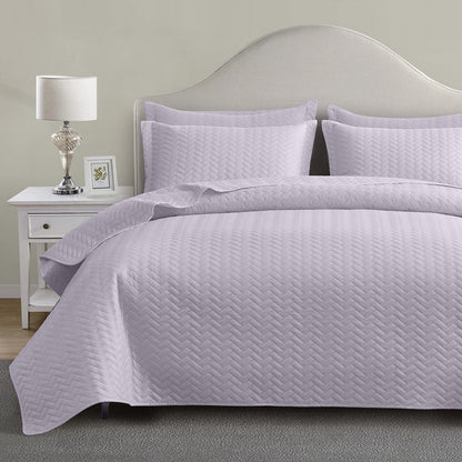 Maple&Stone White Quilt Set Queen Size, Lightweight Bedspread