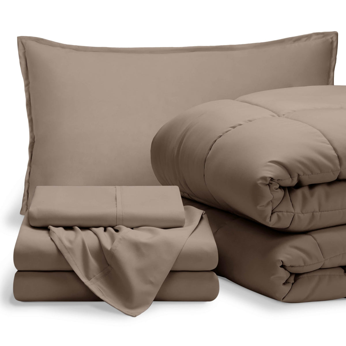 Bare Home Bed-in-A-Bag 5 Piece Set (Twin XL, Grey/Light Grey)