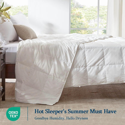 Globon Summer Down Comforter King Size,Extra Lightweight Duvet Insert,White