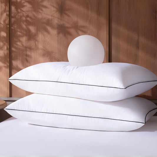 Feather Down Pillows King Size Set of 2, Luxury Hotel Collection Bed Pillow for Sleeping, 2 Pack, Fluffy Plush for Side, Back Sleepers Medium Firm, 20x36 in.