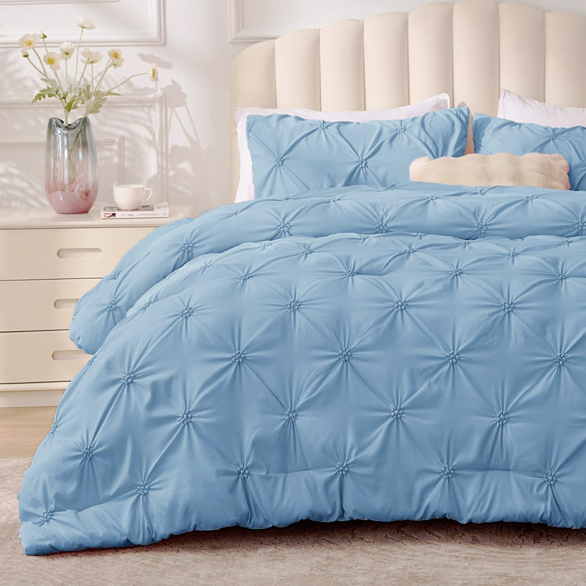 BEDELITE Pink King Comforter Set Pink,Fluffy & Soft Comforter