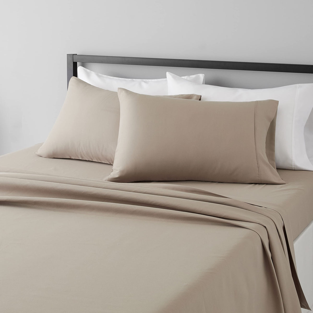 Amazon Basics Lightweight Super Soft Easy Care Wrinkle Free Microfiber 3 Piece Bed Sheet Set with 14-Inch Deep Pockets, Twin, Navy Blue, Solid, Kids, Men & Women Bedding