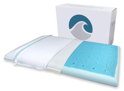 Bluewave Bedding Super Slim Gel Memory Foam Pillow for Stomach and Back Sleepers - Thin, Flat Design for Cervical Neck Alignment and Deeper Sleep (3.25-Inches Height, Standard Size)