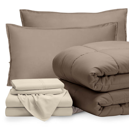 Bare Home Bed-in-A-Bag 5 Piece Set (Twin XL, Grey/Light Grey)