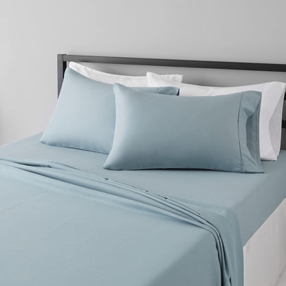 Amazon Basics Lightweight Super Soft Easy Care Wrinkle Free Microfiber 3 Piece Bed Sheet Set with 14-Inch Deep Pockets, Twin, Navy Blue, Solid, Kids, Men & Women Bedding