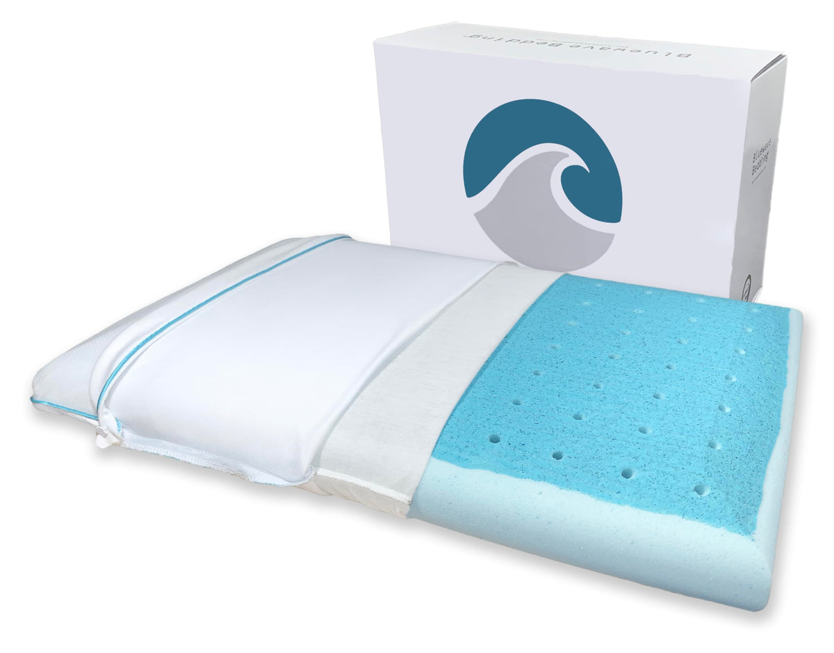 Bluewave Bedding Super Slim Gel Memory Foam Pillow for Stomach and Back Sleepers - Thin, Flat Design for Cervical Neck Alignment and Deeper Sleep (3.25-Inches Height, Standard Size)