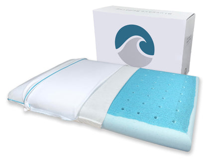 Bluewave Bedding Super Slim Gel Memory Foam Pillow for Stomach and Back Sleepers - Thin, Flat Design for Cervical Neck Alignment and Deeper Sleep (3.25-Inches Height, Standard Size)