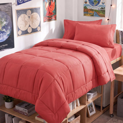 CozyLux Queen Comforter Set Black - 7 Pieces Bed in a Bag