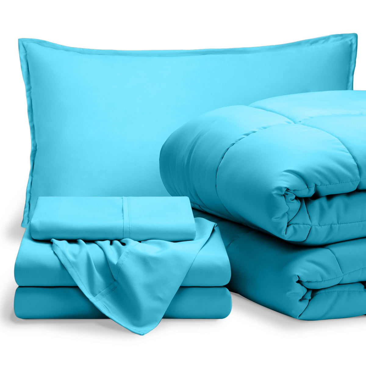 Bare Home Bed-in-A-Bag 5 Piece Set (Twin XL, Grey/Light Grey)