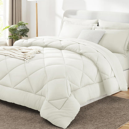 CozyLux King Comforter Set 102"x90" Dark Grey - 7 Piece Bed in a Bag