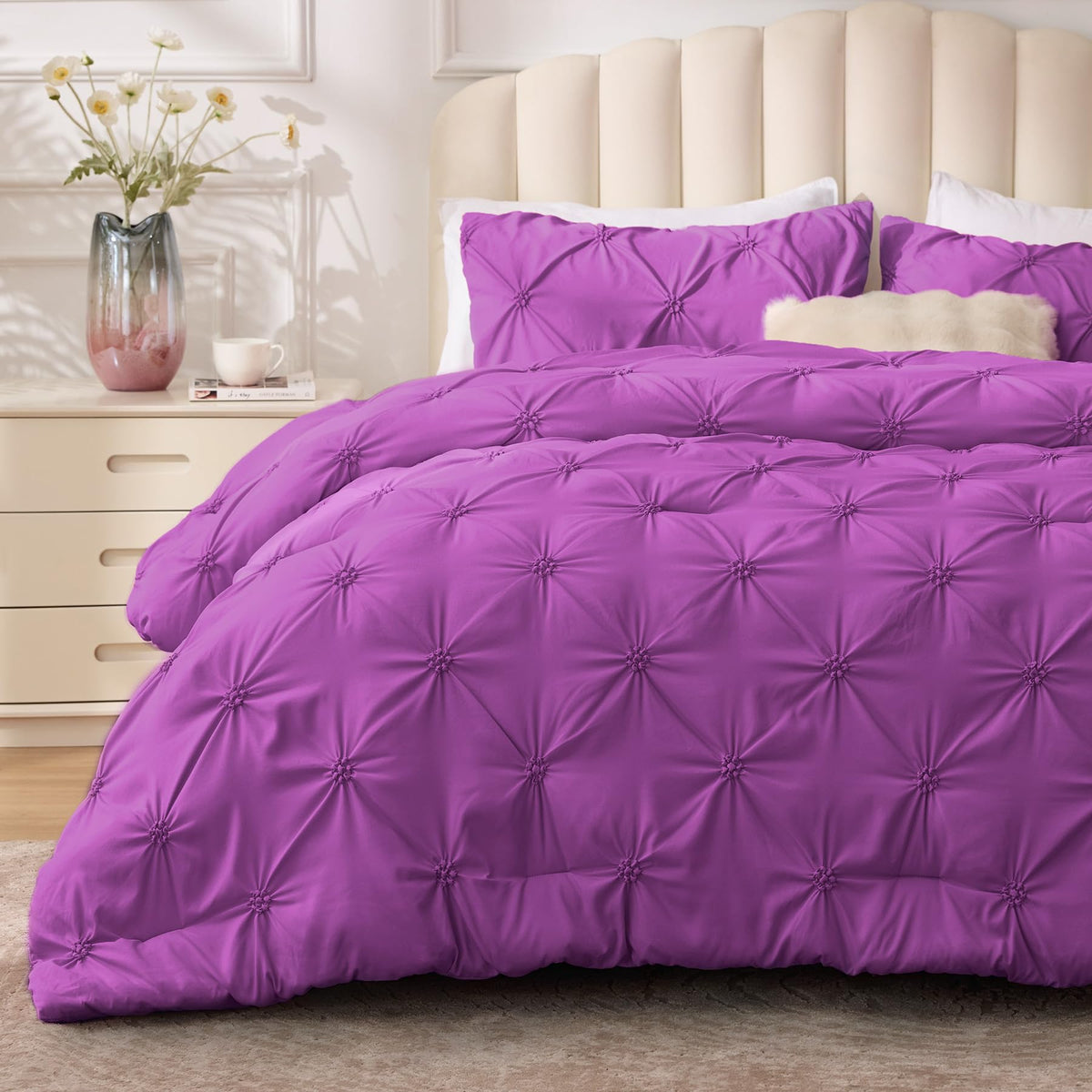 BEDELITE Pink King Comforter Set Pink,Fluffy & Soft Comforter