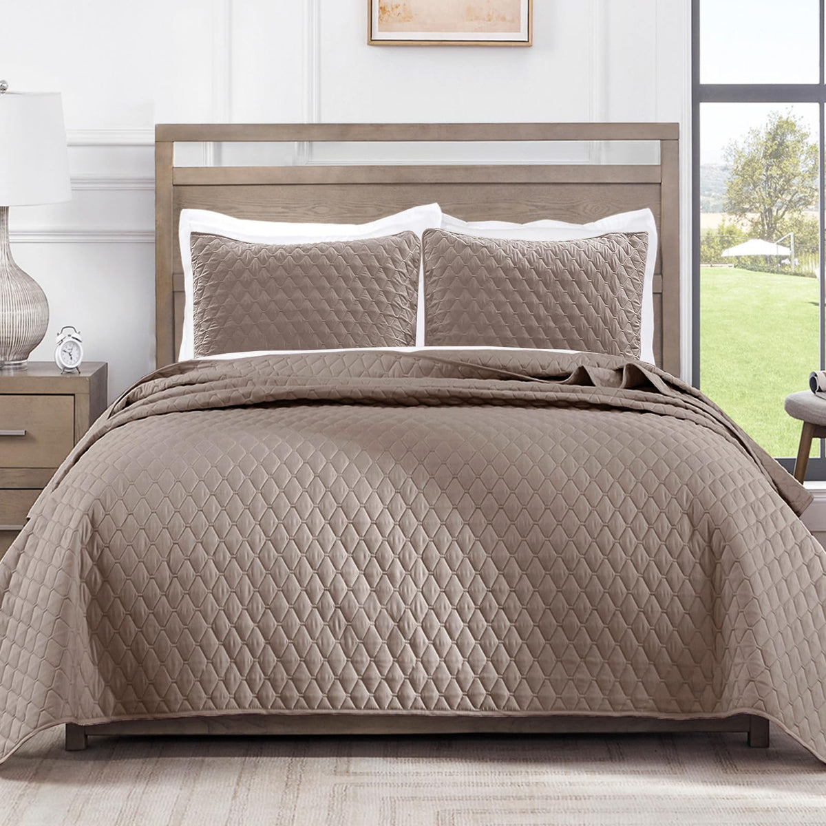 Exclusivo Mezcla Reversible Full Queen Quilt Bedding Set, Grey