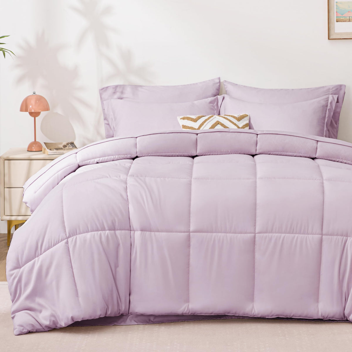 Love's cabin Full Comforter Set Black, 7 Pieces Full Bed in a Bag, All Season Bedding Sets with 1 Comforter, 1 Flat Sheet, 1 Fitted Sheet, 2 Pillowcase and 2 Pillow Sham