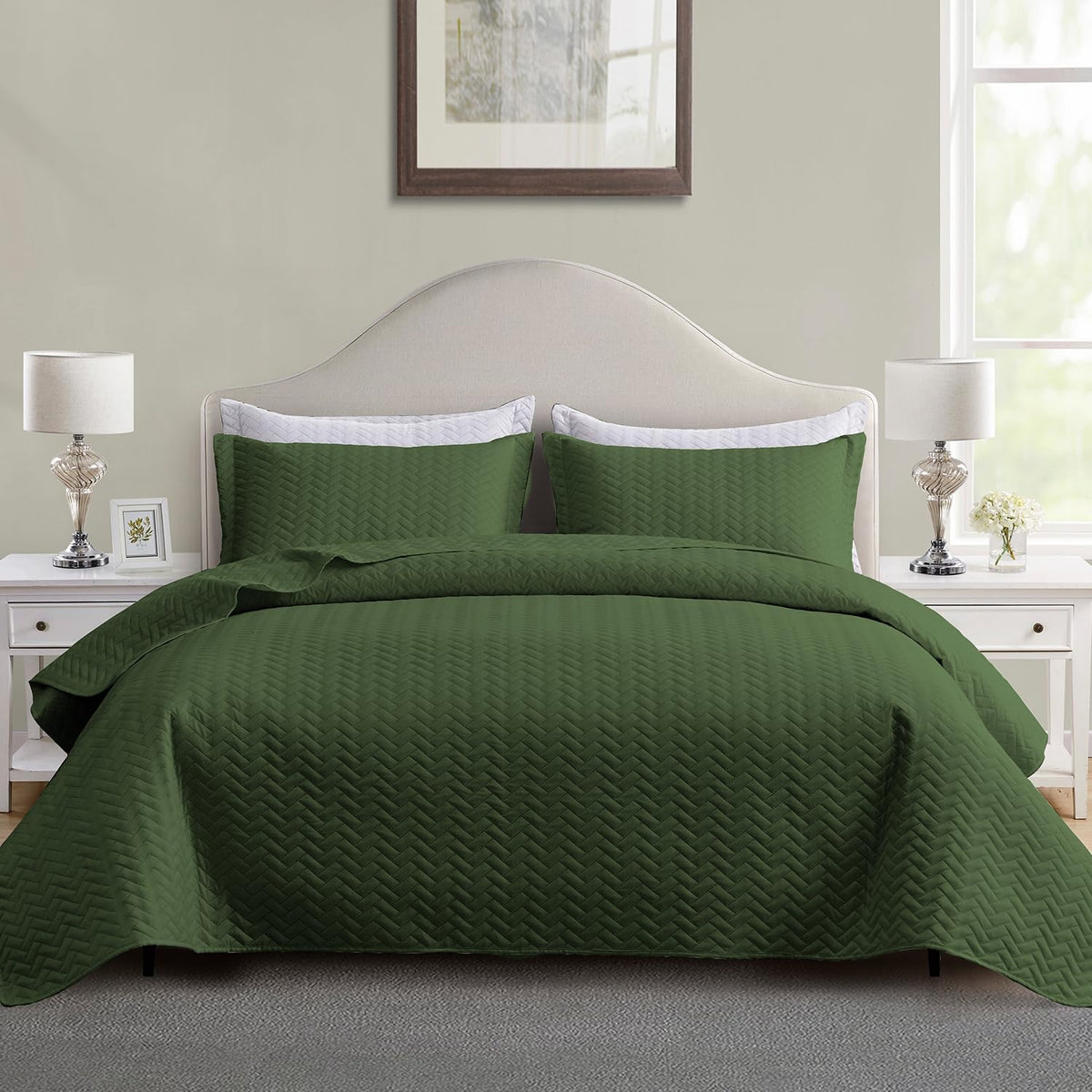 Maple&Stone White Quilt Set Queen Size, Lightweight Bedspread