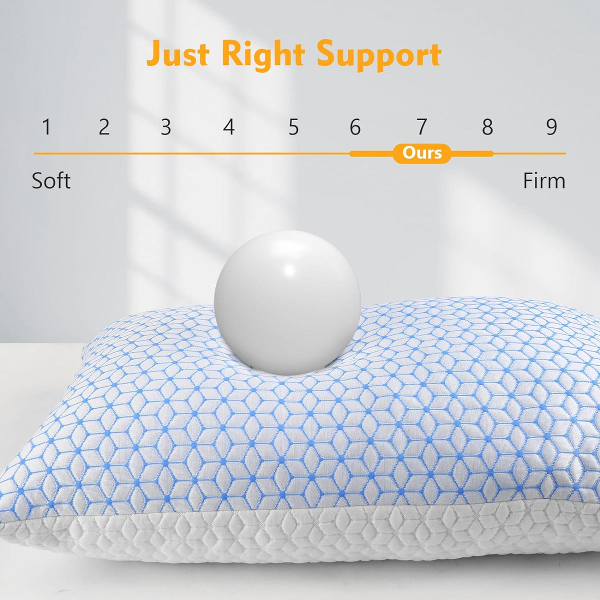 Love Attitude Pillows Queen Size Set of 2, Shredded Memory Foam Pillows