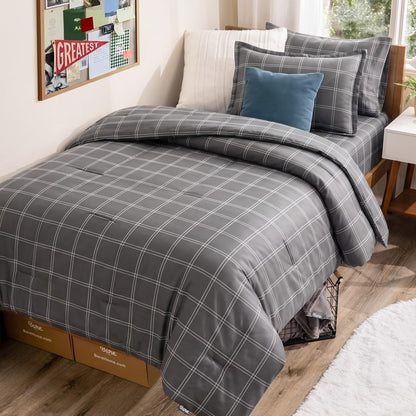 Bare Home Bed-in-A-Bag 5 Piece Set (Twin XL, Grey/Light Grey)