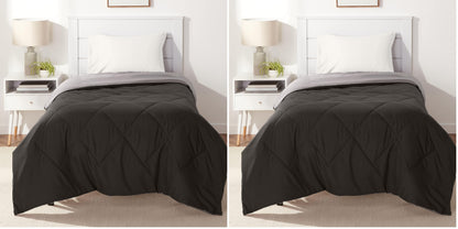 Amazon Basics Washable Comforter Blanket, Reversible Lightweight Microfiber All Season, Twin/Twin XL, Navy/Sky Blue