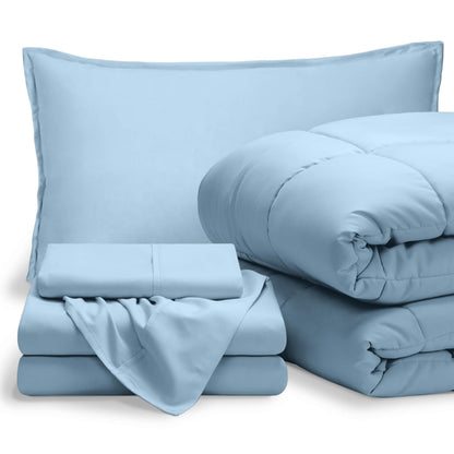 Bare Home Bed-in-A-Bag 5 Piece Set (Twin XL, Grey/Light Grey)