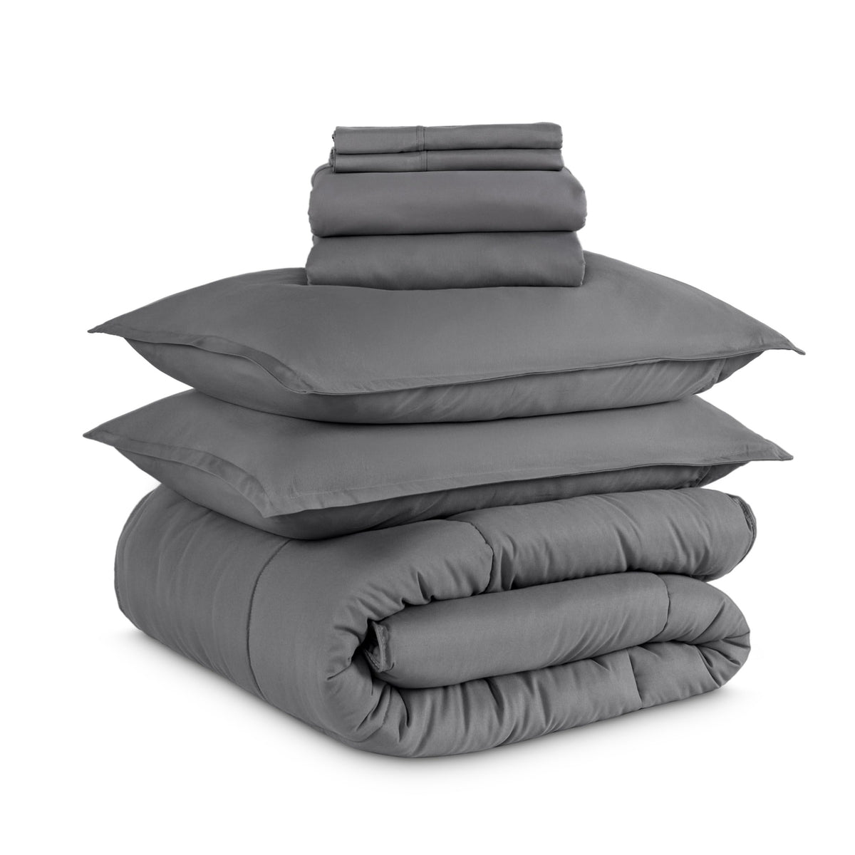 Bare Home Bed-in-A-Bag 5 Piece Set (Twin XL, Grey/Light Grey)