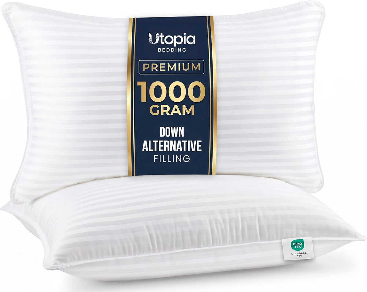 Utopia Bedding Hotel Bed Pillows for Sleeping, Pillows Queen Size Set of 2