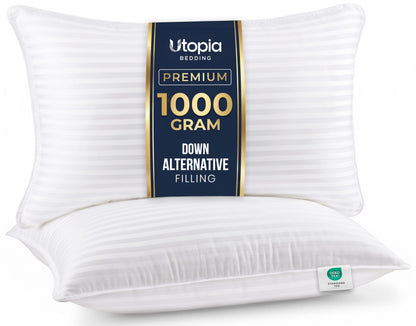 Utopia Bedding Hotel Bed Pillows for Sleeping, Pillows Queen Size Set of 2