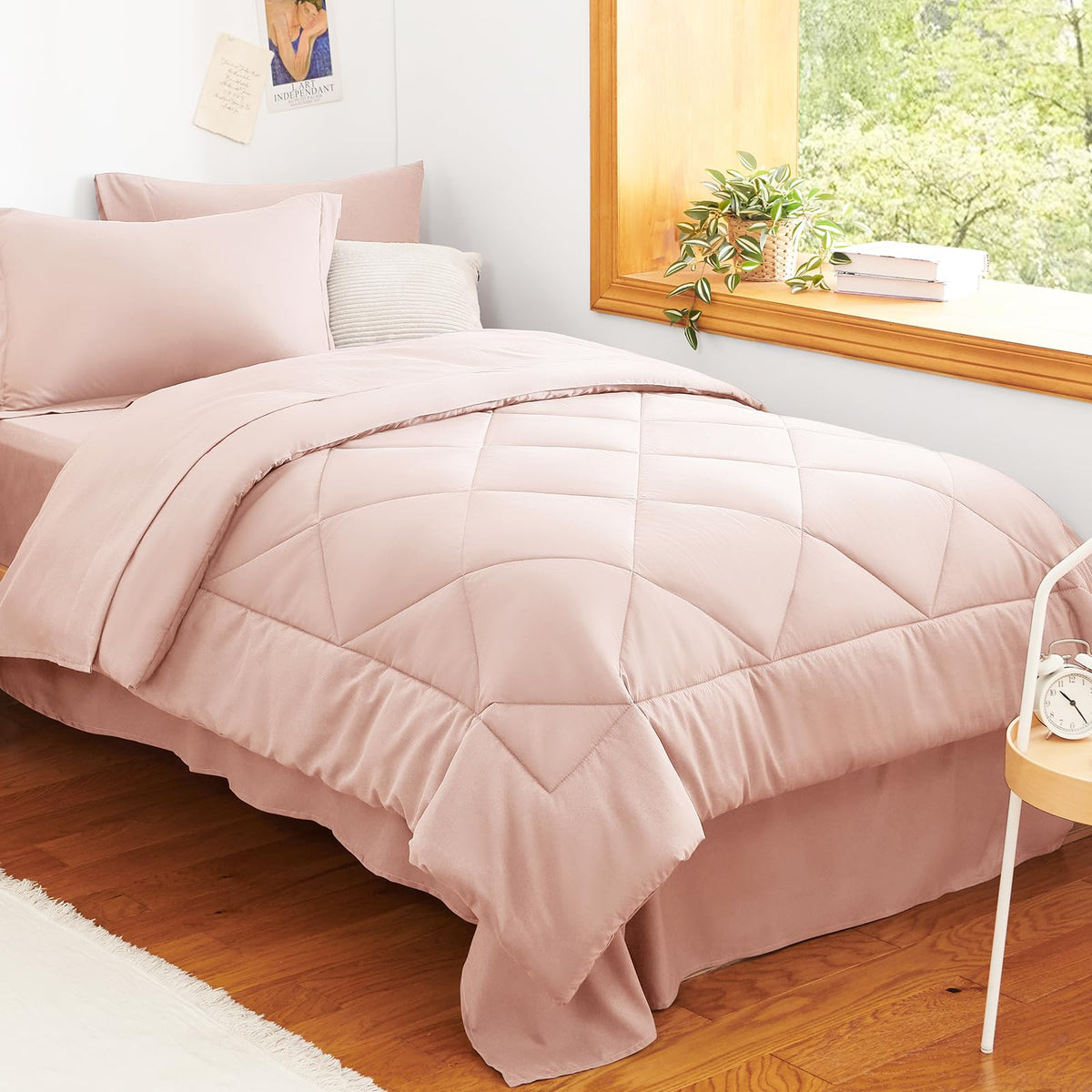 CozyLux King Comforter Set 102"x90" Dark Grey - 7 Piece Bed in a Bag