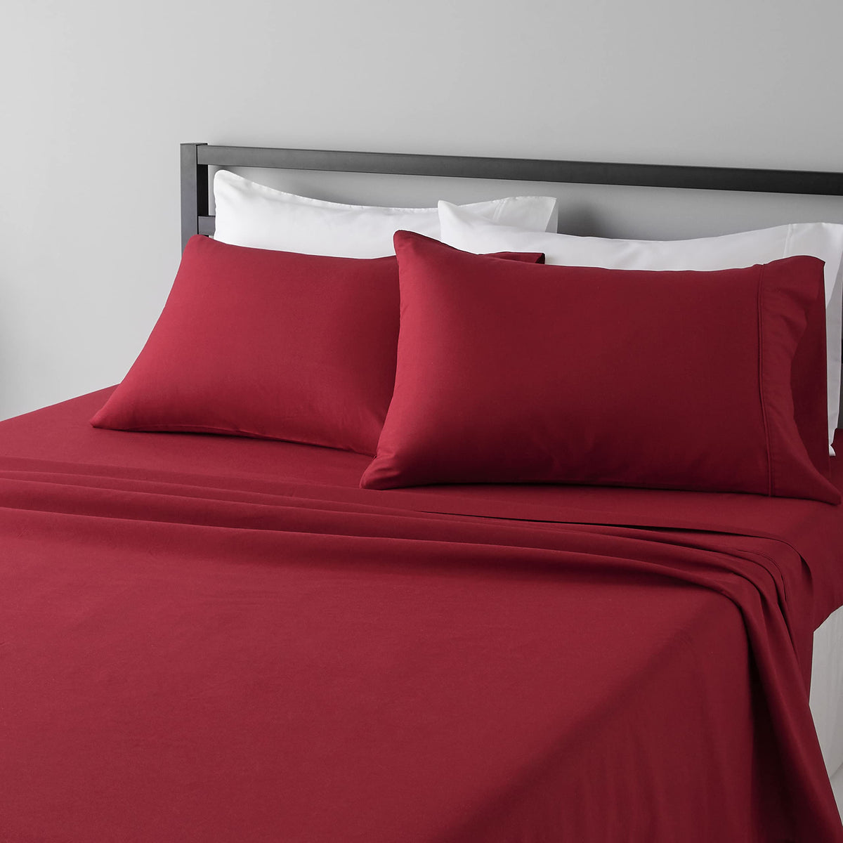 Amazon Basics Lightweight Super Soft Easy Care Wrinkle Free Microfiber 3 Piece Bed Sheet Set with 14-Inch Deep Pockets, Twin, Navy Blue, Solid, Kids, Men & Women Bedding