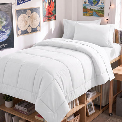 CozyLux Queen Comforter Set Black - 7 Pieces Bed in a Bag