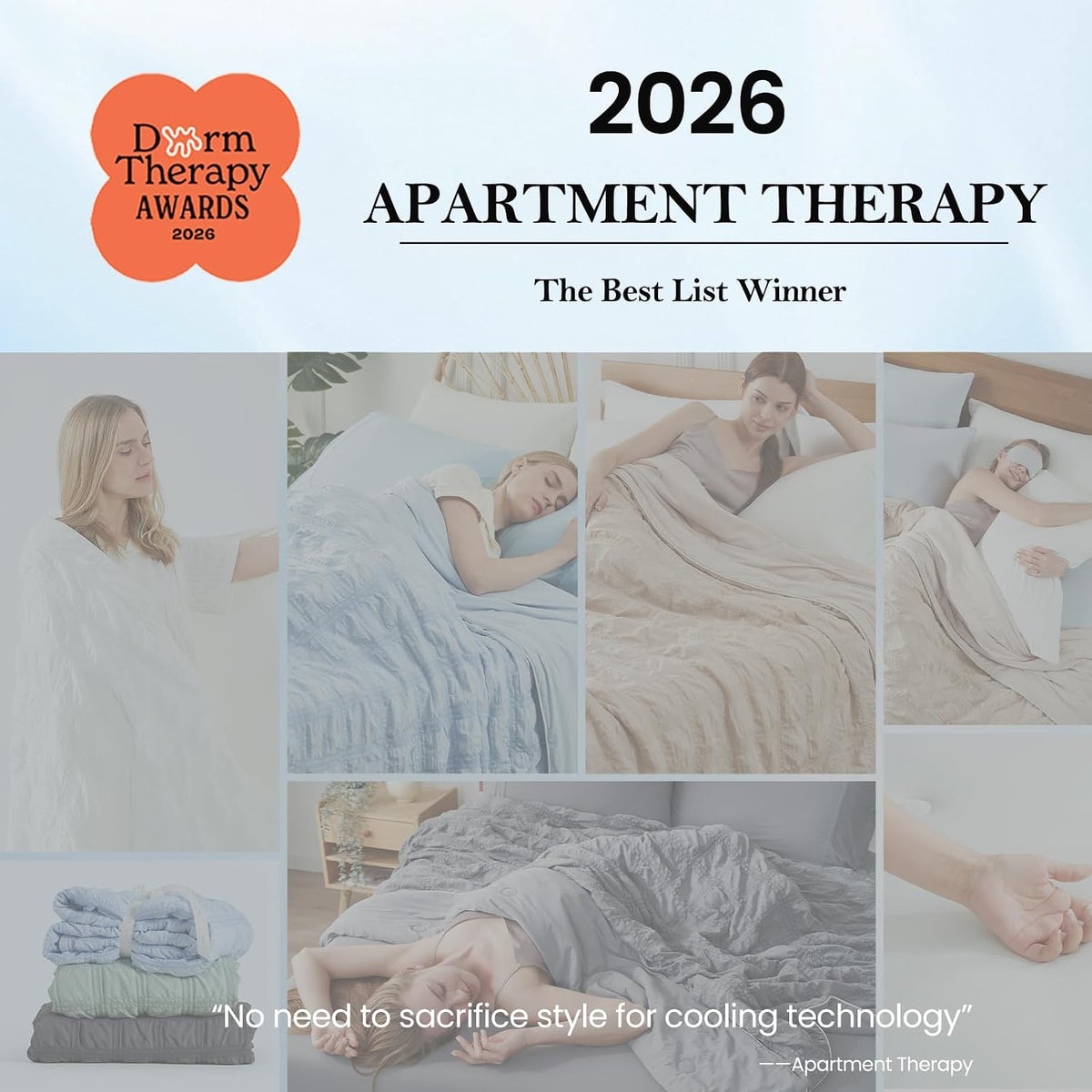 Cozy Bliss Cooling Comforter Seersucker Plaid Queen Size, Q-Max 0.45 Lightweight Cooling Blanket, Breathable Silk Smooth Summer Bedding Quilt for Hot Sleepers Night Sweats White