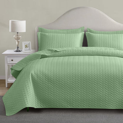Maple&Stone White Quilt Set Queen Size, Lightweight Bedspread