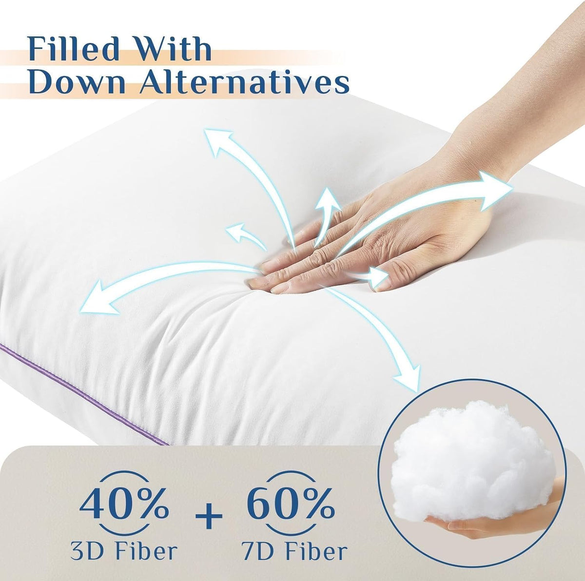 JOLLYVOGUE Pillows Standard Size Set of 4, Washable Supportive Firm Bed Pillows with Oeko-Tex Certified Soft Down Alternative Fill, Luxury Hotel Quality for Side, Back and Stomach Sleepers