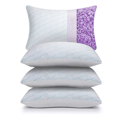 WISHSMILE Cooling Shredded Memory Foam Pillows Queen Size Set of 2