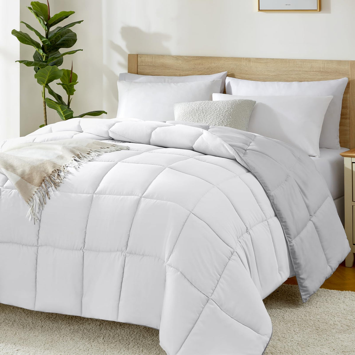 Homelike Moment Comforters Queen Size - Bed Duvet Insert Lightweight