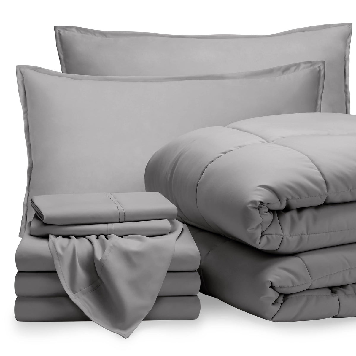 Bare Home Bed-in-A-Bag 5 Piece Set (Twin XL, Grey/Light Grey)