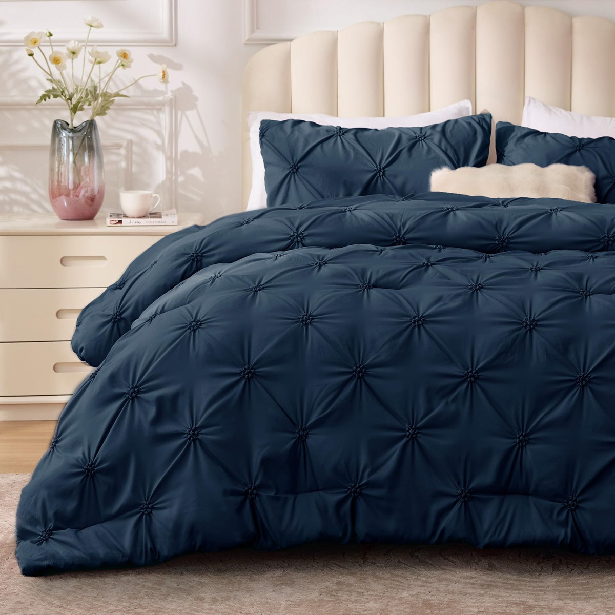 BEDELITE Pink King Comforter Set Pink,Fluffy & Soft Comforter