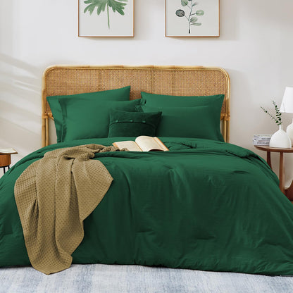 Full Size Comforter Sets-7 Pieces Ultra Soft Bed in a Bag Full Bedding Sets