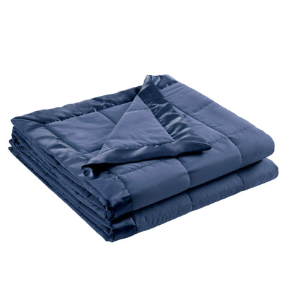 Madison Park Down Alternative Queen Blanket for Bed, Satin Trim, Blue