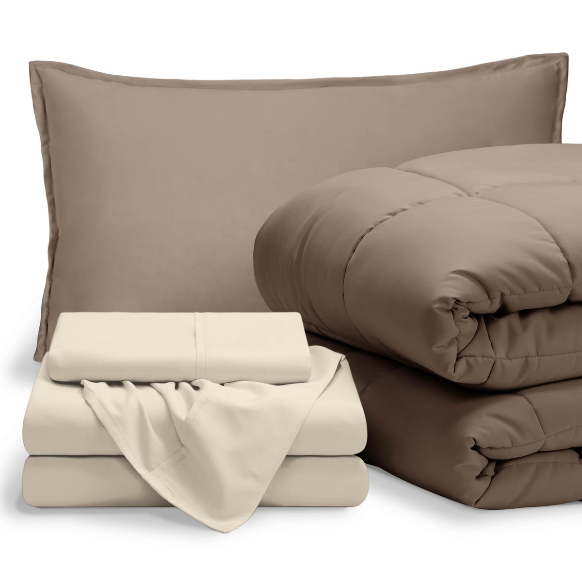 Bare Home Bed-in-A-Bag 5 Piece Set (Twin XL, Grey/Light Grey)