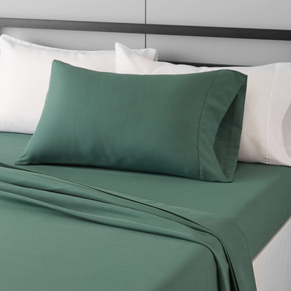 Amazon Basics Lightweight Super Soft Easy Care Wrinkle Free Microfiber 3 Piece Bed Sheet Set with 14-Inch Deep Pockets, Twin, Navy Blue, Solid, Kids, Men & Women Bedding