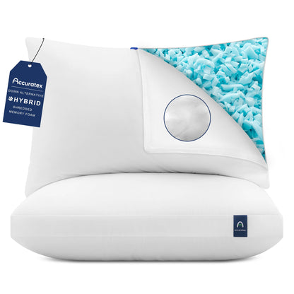 ACCURATEX Pillows King Size Set of 2, Adjustable Hybrid Pillow 2 Pack