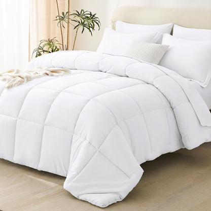 CozyLux Queen Comforter Set, 7-Piece Bed in a Bag, Black